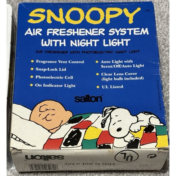 SNOOPY Air Freshener System With Night Light 1995 RETIRED RARE New And Unused! - Picture 4 of 13